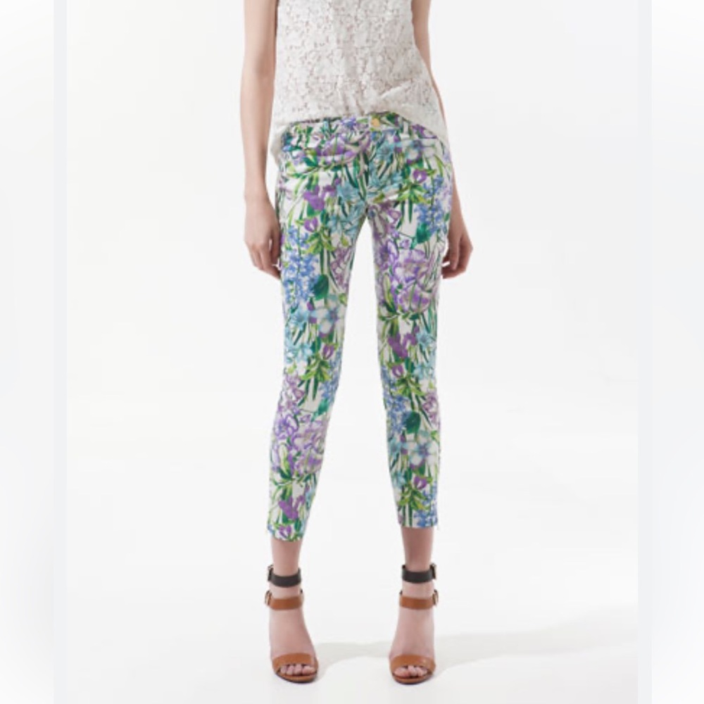 ZARA Floral Pants. LARGE